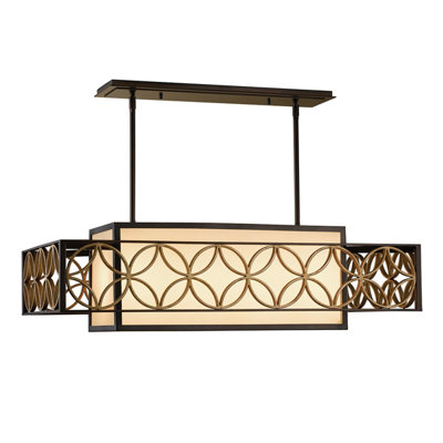 Elstead Remy 4 Light Ceiling Pendant Bar GoldBronzeE27 from B&Q