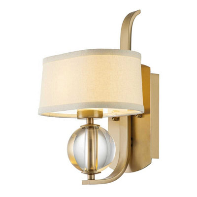 Luminosa Lighting Elstead Gotham Wall Lamp With Shade Brushed Brass from B&Q
