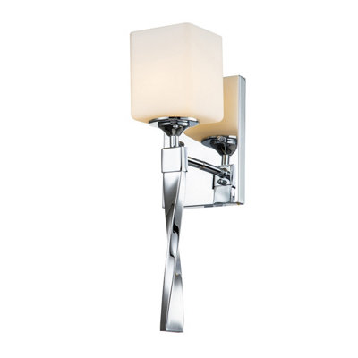 Luminosa Lighting Elstead Kichler Marette Wall Lamp With Shade Polished ChromeIp44 from B&Q