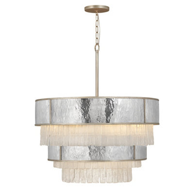 B&Q -  Elstead Hinkley Reverie Cylindrical Pendant Ceiling Light Champagne Gold