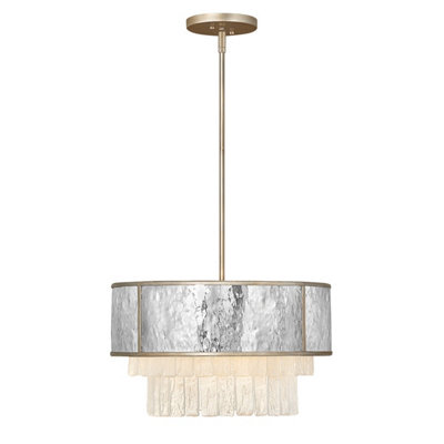 B&Q -  Elstead Hinkley Reverie Cylindrical Pendant Ceiling Light Champagne Gold