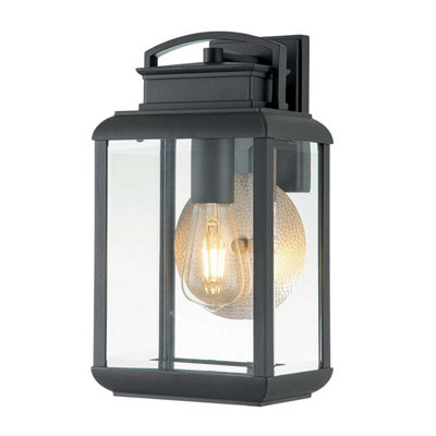 Luminosa Lighting Elstead Byron Outdoor Wall Lantern Graphite With Pewter Reflector Ip44 from B&Q