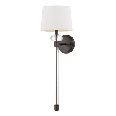 Luminosa Lighting Elstead Quoizel Barbour Wall Lamp With Shade Harbor Bronze from B&Q