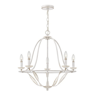 Luminosa Lighting Elstead Quoizel Bradbury Multi Arm Chandelier Antique White from B&Q
