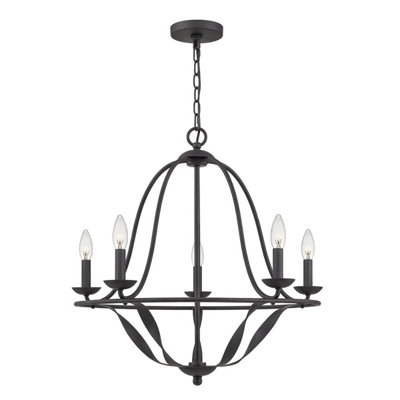 Luminosa Lighting Elstead Quoizel Bradbury Multi Arm Chandelier Grey Ash from B&Q