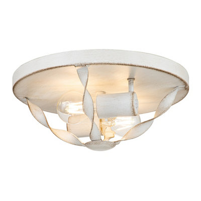 Luminosa Lighting Elstead Quoizel Bradbury Semi Flush Ceiling Light Antique White