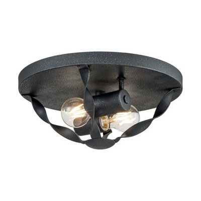 Luminosa Lighting Elstead Quoizel Bradbury Semi Flush Ceiling Light Grey Ash