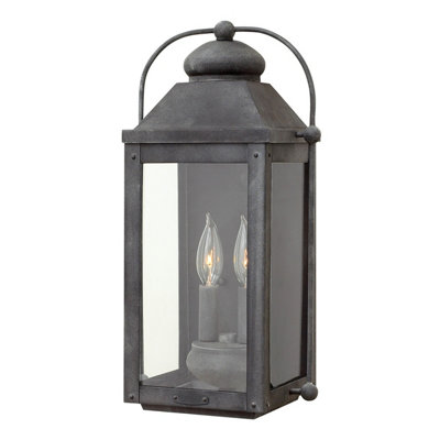Luminosa Lighting Elstead Hinkley Anchorage Outdoor 2 Light Wall Lantern Aged Zinc Ip44 from B&Q