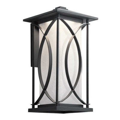 Luminosa Lighting Elstead Kichler Ashbern Outdoor 1 Light Wall Lantern Textured Black Ip44 from B&Q