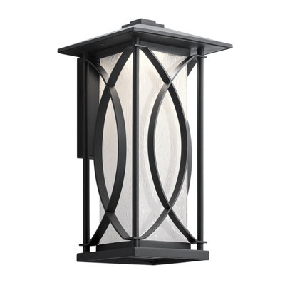 Luminosa Lighting Elstead Kichler Ashbern Outdoor 1 Light Wall Lantern Textured Black Ip44 from B&Q