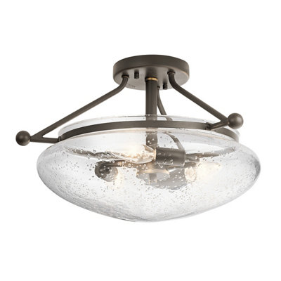 Luminosa Lighting Elstead Kichler Belle 3 Light Semi-Flush Mount Olde Bronze from B&Q