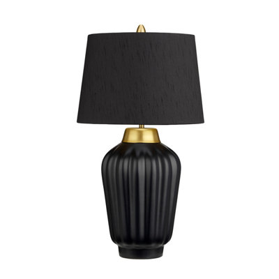 Luminosa Lighting Elstead Bexley 1 Light Table Lamp BlackBrushed Brass from B&Q