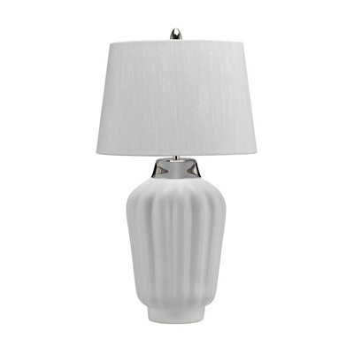Luminosa Lighting Elstead Bexley 1 Light Table Lamp WhitePolished Nickel from B&Q