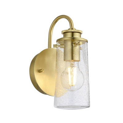 Luminosa Lighting Elstead Kichler Braelyn 1 Light Wall Light Brushed Brass Ip44 from B&Q