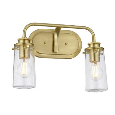 Luminosa Lighting Elstead Kichler Braelyn 2 Light Wall Light Brushed Brass Ip44 from B&Q