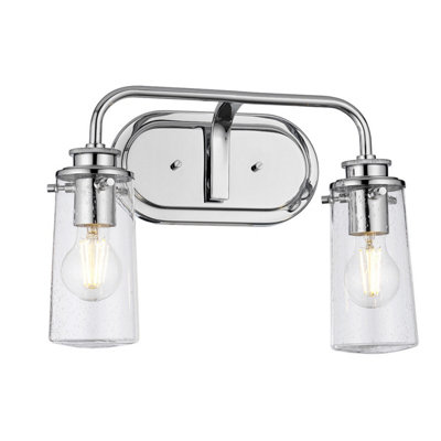 Luminosa Lighting Elstead Kichler Braelyn 2 Light Wall Light Chrome Ip44 from B&Q