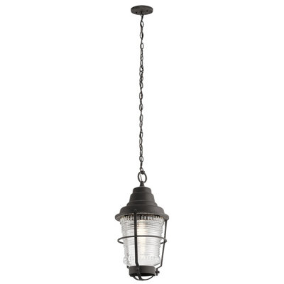 Luminosa Ing Elstead Kichler Chance Harbor Outdoor 1 Chain Lantern Weathered Zinc Ip44 Light