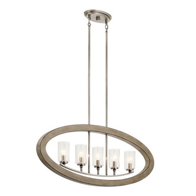 Luminosa Lighting Elstead Kichler Grand Bank 5 Light Chandelier Antique Grey from B&Q