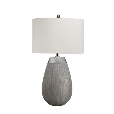 Luminosa Lighting Elstead Harrow 1 Light Table Lamp Silver from B&Q