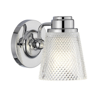 Luminosa Lighting Elstead Hudson 1 Light Wall Light Polished Chrome Ip44 from B&Q