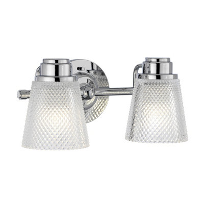 Luminosa Lighting Elstead Hudson 2 Light Wall Light Polished Chrome Ip44 from B&Q