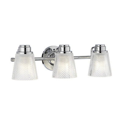 Luminosa Lighting Elstead Hudson 3 Light Wall Light Polished Chrome Ip44 from B&Q