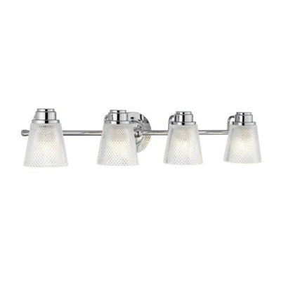 Luminosa Lighting Elstead Hudson 4 Light Wall Light Polished Chrome Ip44 from B&Q