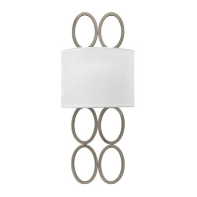 Luminosa Lighting Elstead Hinkley Fredrick Ramond Jules 2 Light Wall Light Brushed Nickel from B&Q