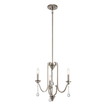 Luminosa Lighting Elstead Kichler Karlee 3 Light Chandelier Classic Pewter from B&Q