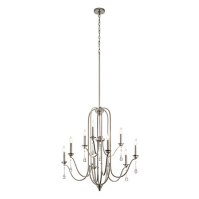 Luminosa Lighting Elstead Kichler Karlee 9 Light Chandelier Classic Pewter from B&Q