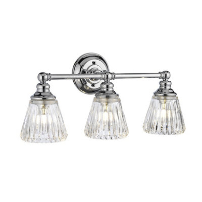 Luminosa Lighting Elstead Keynes 3 Light Wall Light Polished Chrome Ip44 from B&Q