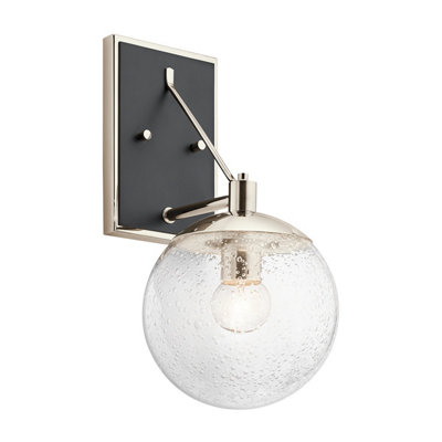 Luminosa Lighting Elstead Kichler Marilyn 1 Light Wall Light Polished Nickel from B&Q