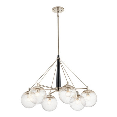 Luminosa Lighting Elstead Kichler Marilyn 6 Light Chandelier Polished Nickel from B&Q