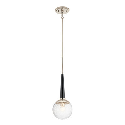 Luminosa Lighting Elstead Kichler Marilyn 1 Light Pendant Polished Nickel from B&Q