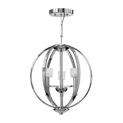 Luminosa Lighting Elstead Hinkley Fredrick Ramond Mondo 3 Light Chandelier Polished Chrome from B&Q