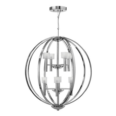 Luminosa Lighting Elstead Hinkley Fredrick Ramond Mondo 8 Light Chandelier Polished Chrome from B&Q