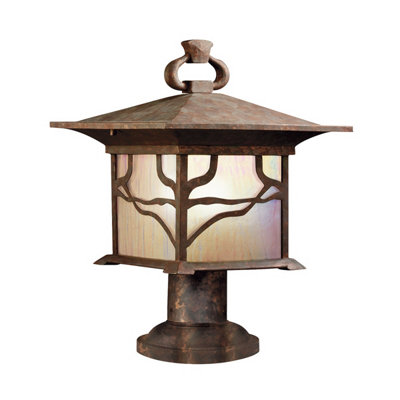 Luminosa Lighting Elstead Kichler Morris Outdoor 1 Light Pedestal Lantern Copper Ip44 from B&Q