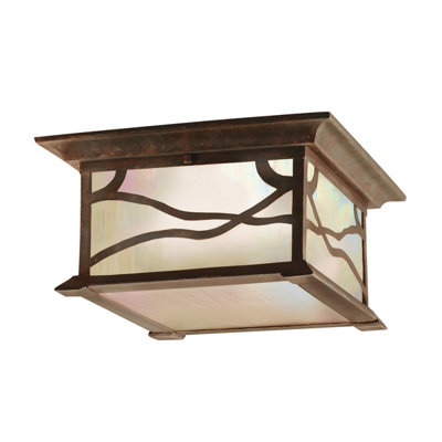 Luminosa Lighting Elstead Kichler Morris Outdoor 2 Light Flush Mount Copper Ip44 from B&Q