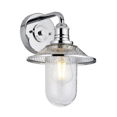 Luminosa Lighting Elstead Hinkley Rigby 1 Light Wall Light Polished Chrome Ip44