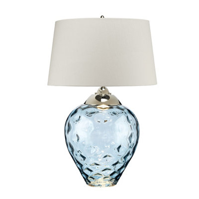 Luminosa Lighting Elstead Samara Large Table Lamp -Tinted Glass Blue