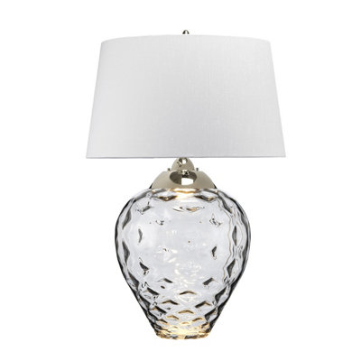 Luminosa Lighting Elstead Samara Large Table Lamp Smoke-Tinted Glass from B&Q