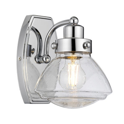 Luminosa Lighting Elstead Quoizel Scholar 1 Light Wall Light Polished Chrome Ip44 from B&Q