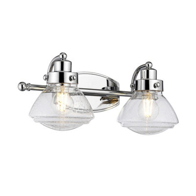 Luminosa Lighting Elstead Quoizel Scholar 2 Light Wall Light Polished Chrome Ip44 from B&Q