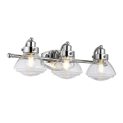 Luminosa Lighting Elstead Quoizel Scholar 3 Light Wall Light Polished Chrome Ip44 from B&Q