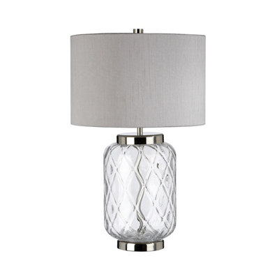 Luminosa Lighting Elstead Sola 1 Light Table Lamp Metal Work Polished Nickel from B&Q