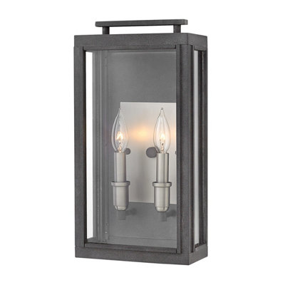 Luminosa Lighting Elstead Hinkley Sutcliffe Outdoor 2 Light Wall Lantern Aged Zinc Ip44 from B&Q
