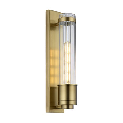 Luminosa Lighting Elstead Wellington 1 Light Wall Light Aged Brass Ip44