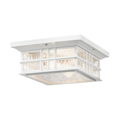 Luminosa Lighting Elstead Beacon Outdoor 2 Light Flush MountWhiteIp44E27