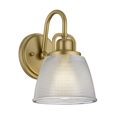 Elstead Dublin 1 Light Wall LightPainted Natural BrassIp44G9 from B&Q