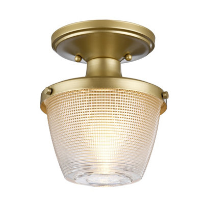 Elstead Dublin 1 Light Semi-Flush MountPainted Natural BrassIp44E27 from B&Q
